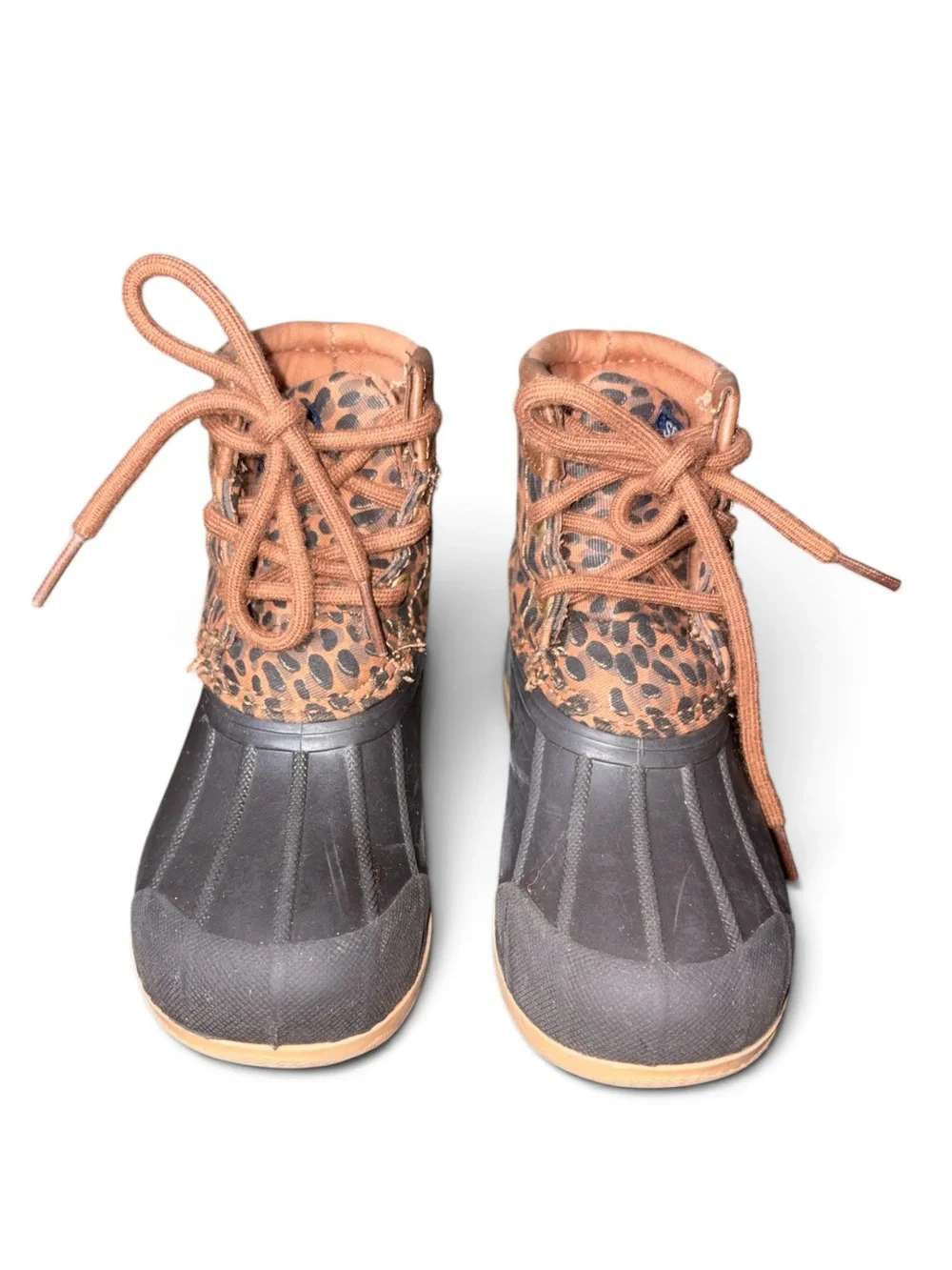 Sperry toddler girls and Leopard Print Waterproof Winter/ rain Boots size 10